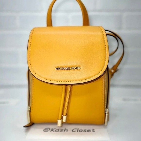 Michael Kors Women XS MINI Backpack Travel School Bag Shoulder Satchel HoneyComb - Picture 1 of 12